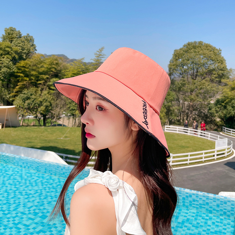Logo Picture Double Sided Fisherman Hat Sunshade Sun Block Hat Large Eaves Summer Basin Hat Trend Sun Hat Print Logo Application Scenario
