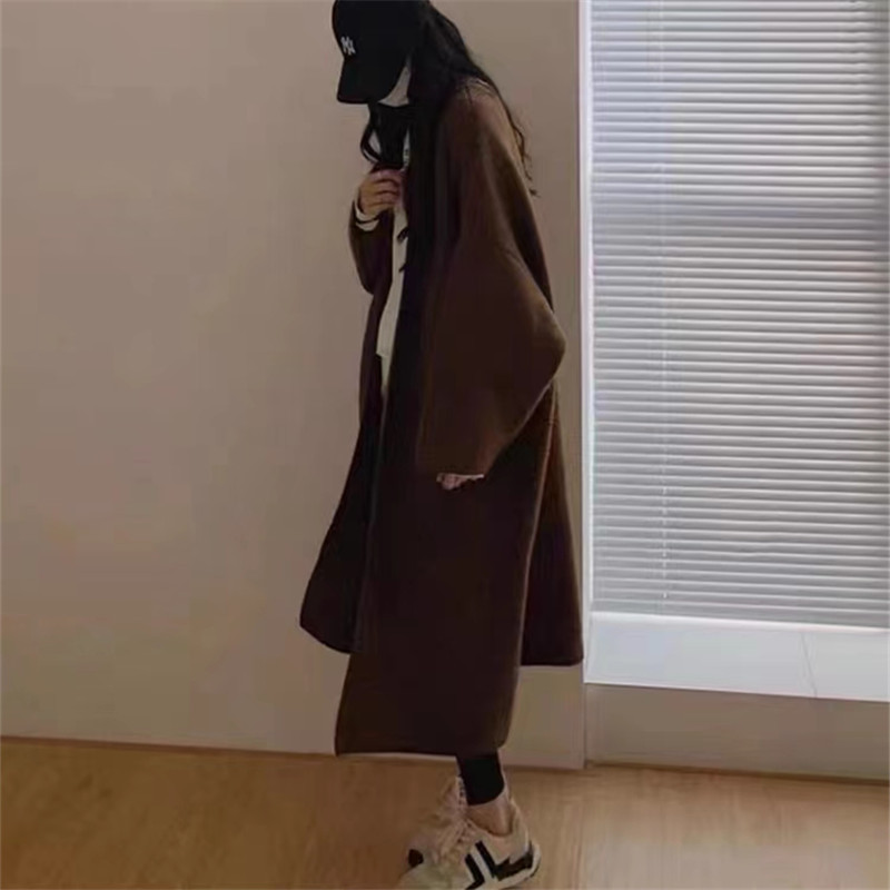 Knitted sweater women's 2022 autumn Women's wear loose, elegant, long cardigan, fashionable, versatile and slimming sweater jacket wholesale Specification image