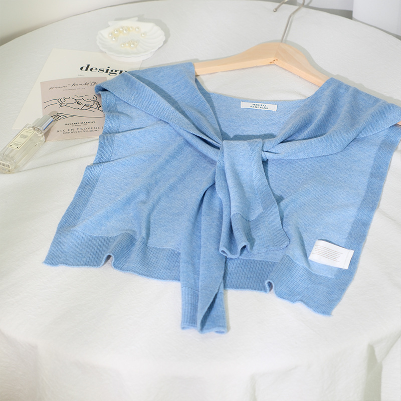 Korean Version Of Solid Color Knitted Wool Shawl With Female Decorative Fashion Vest Office Air-Conditioned Room Shoulder Scarf Application Scenario