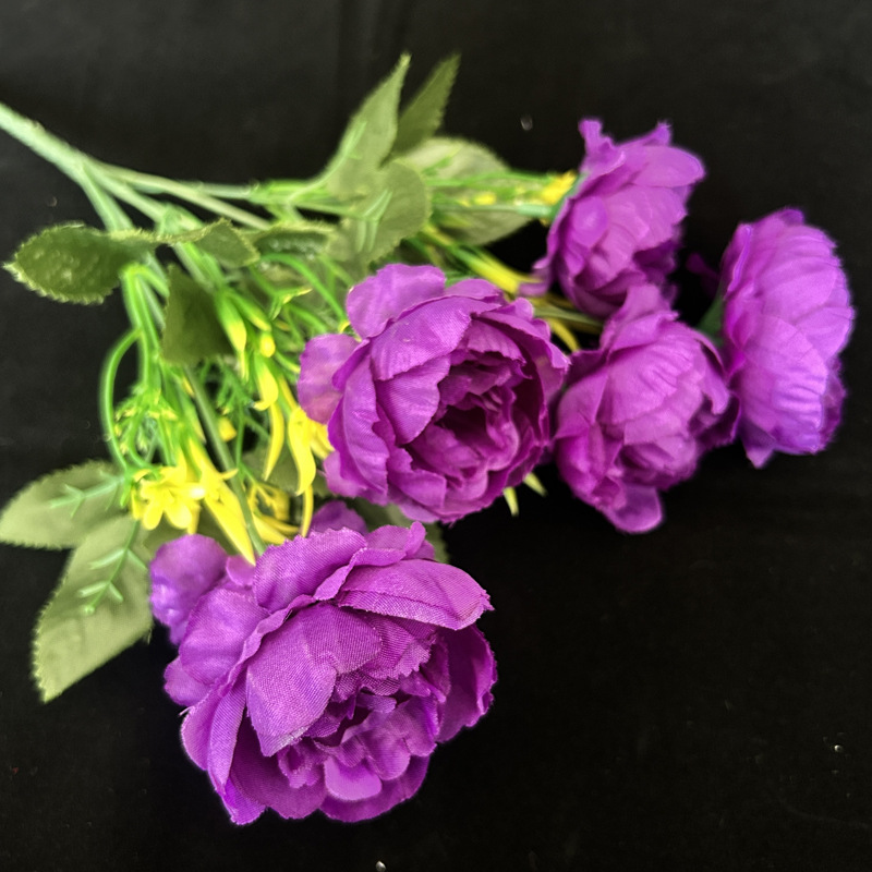 5头牡丹仿真花高档婚庆路引花绢布假花家居装饰插花花束 摄影道具详情6