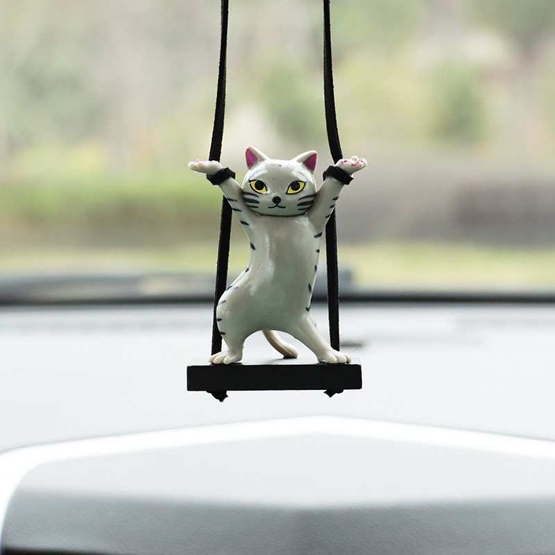 Swing dancing cat car hanger, rearview mirror hanger, cute decoration, seductive cat, personalized and creative car hanger decoration