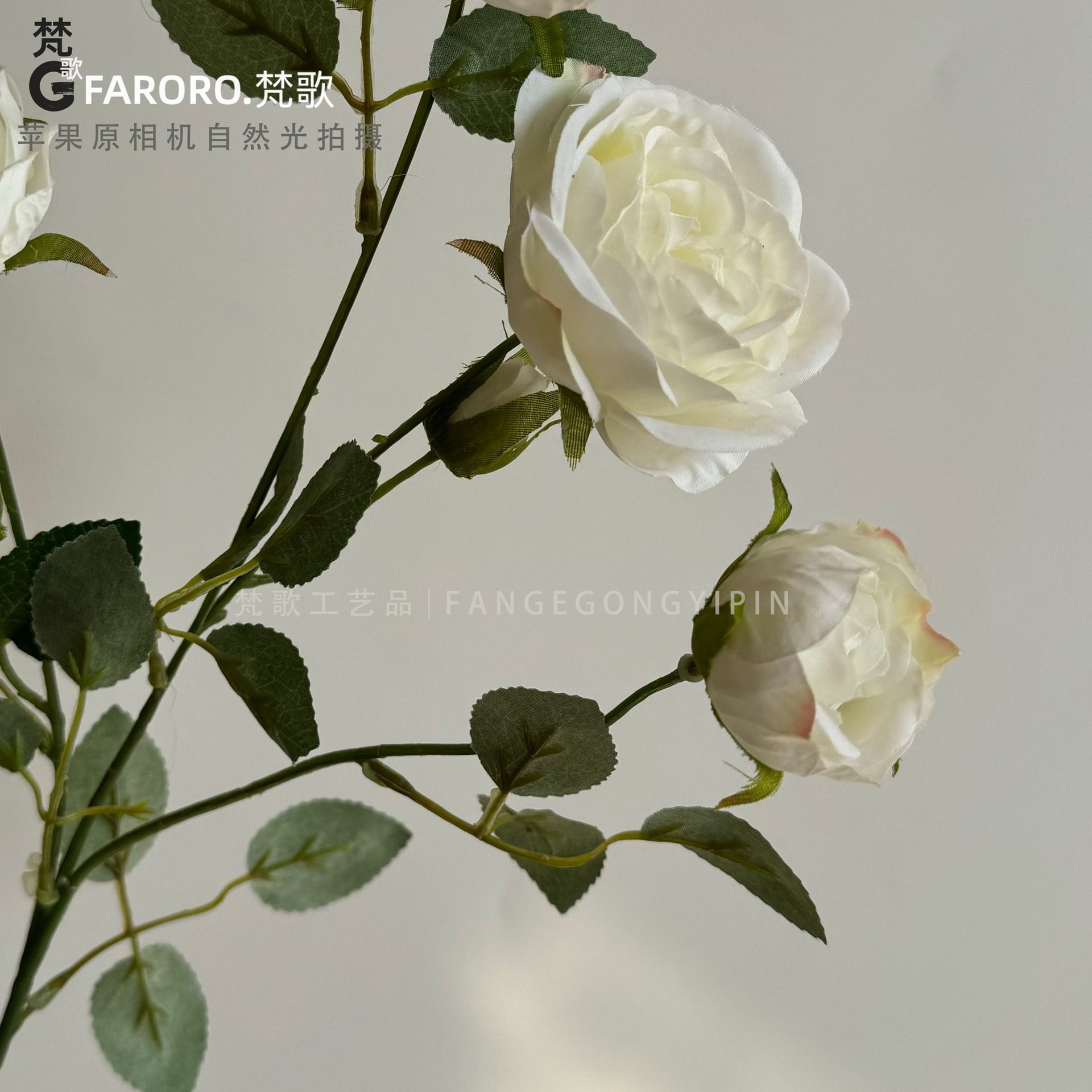 French Multi-Head Rose Simulation Flower 6 Fork European Home Decoration Ornaments Shooting Props Rose Wall False Flowers Application Scenario