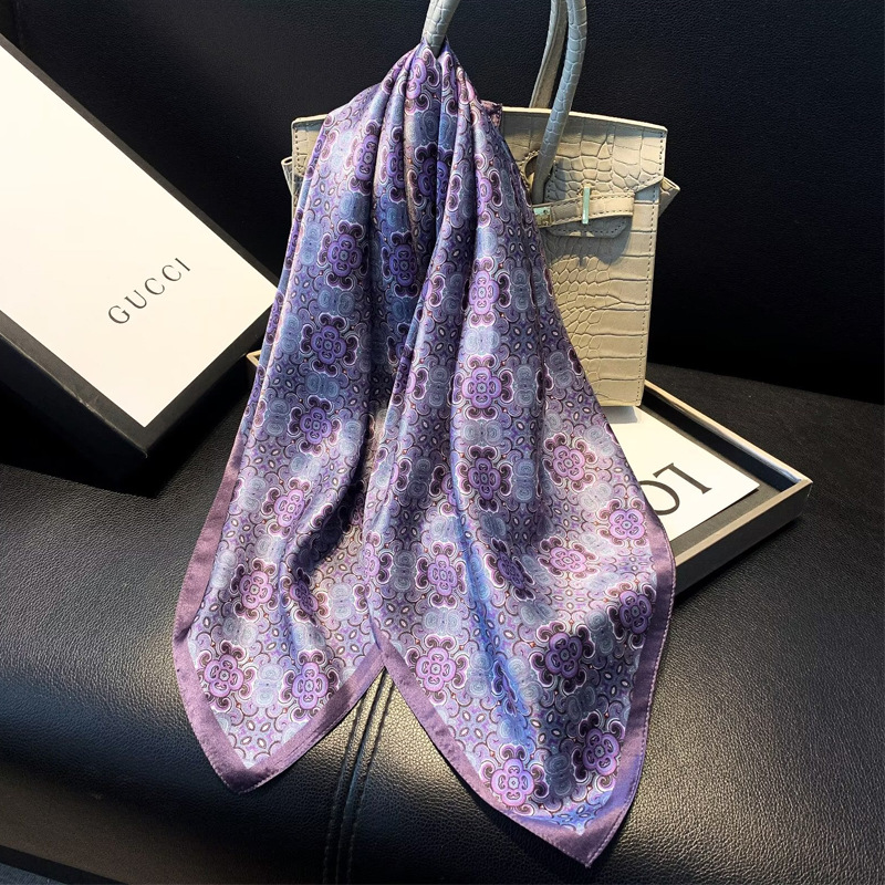 Aliexpress Silk Scarf Women's Spring And Autumn Fashion With 12 M Meters Printed Square Towel High-Grade Silk Silk Wholesale Specification drawing