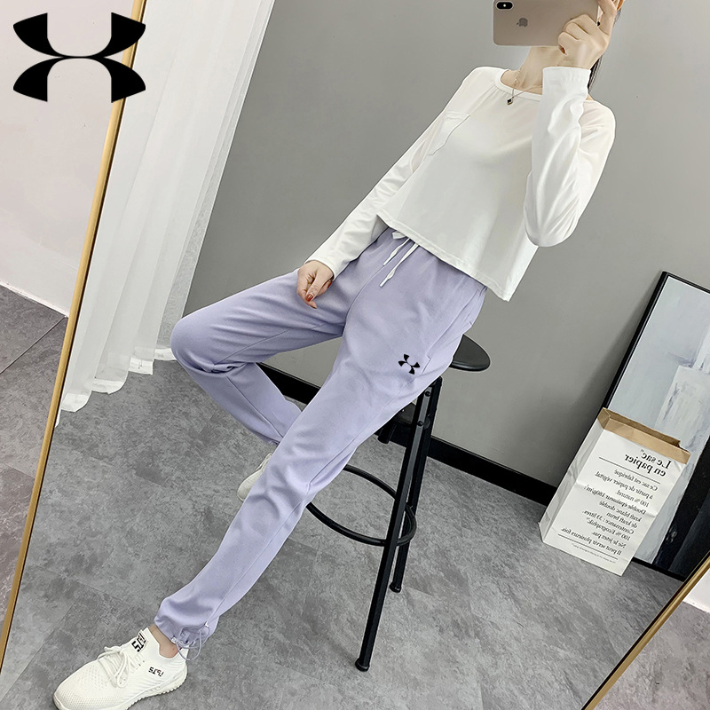 The LOGO can be added. Autumn and winter women's pure cotton tight-fitting Harem pants, large-sized sportswear pants, women's running and yoga pants are trendy Specification image