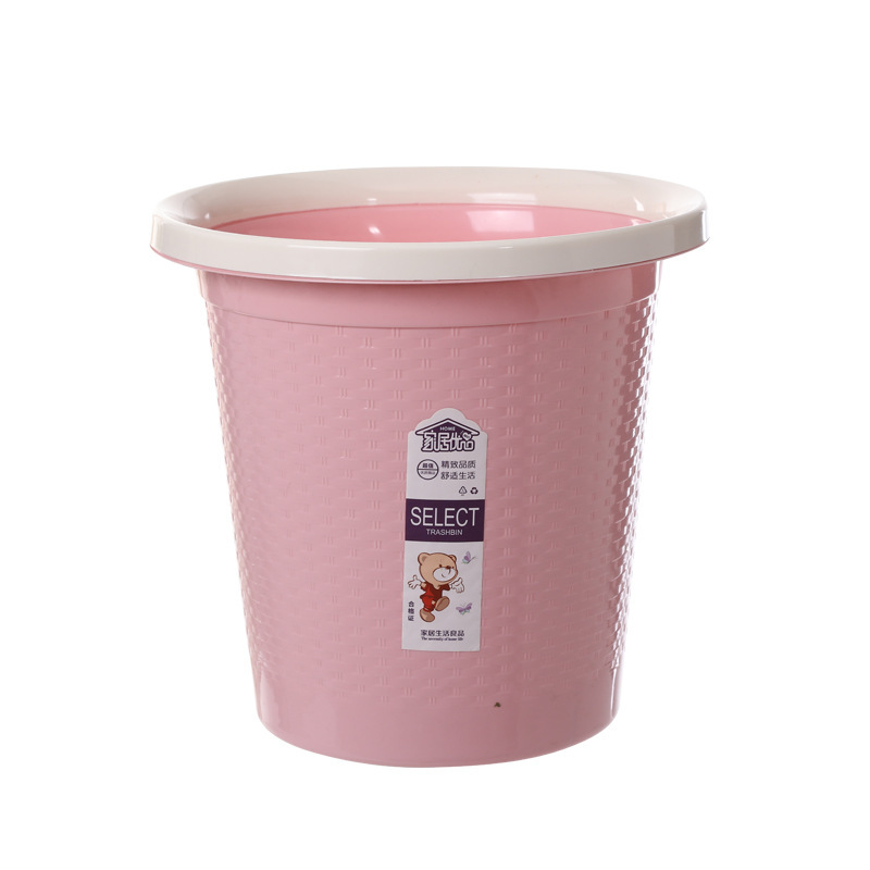 Wholesale of round trash cans with pressure rings from the manufacturer. Simple garbage cans and wastebaskets without LIDS for household kitchens, living rooms and bathrooms Item Picture