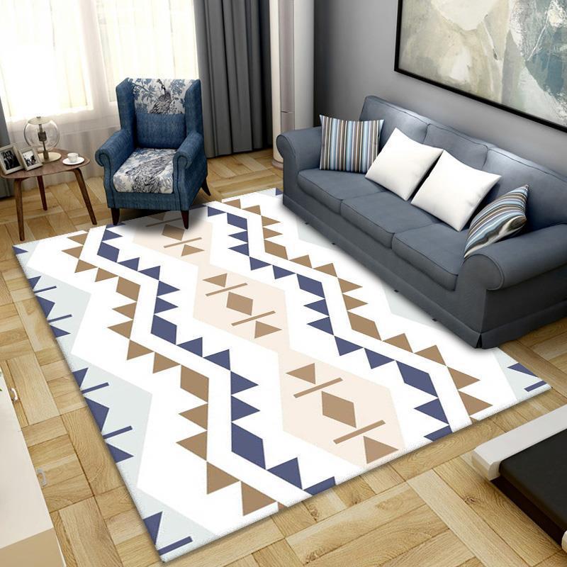 Nordic abstract and simple carpet floor MATS, entrance MATS for living rooms, bedrooms, bathrooms, kitchens and dining rooms, home geometric carpets Application Scenario