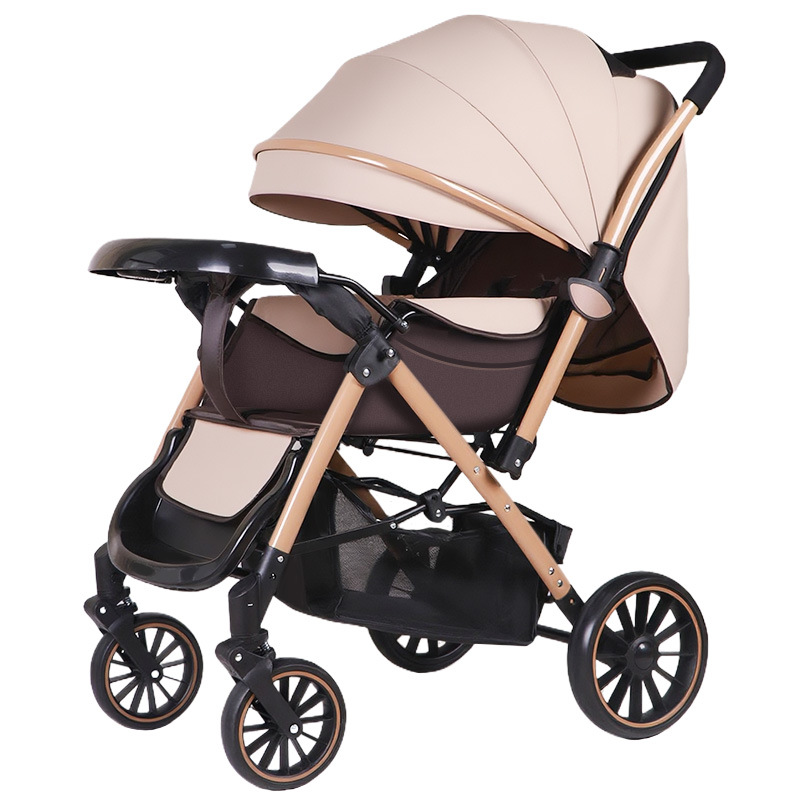The baby stroller can be used for sitting and lying down. It is foldable, lightweight, bidirectional, and can be retracted with one button. It is shock-absorbing for children and babies Item Picture