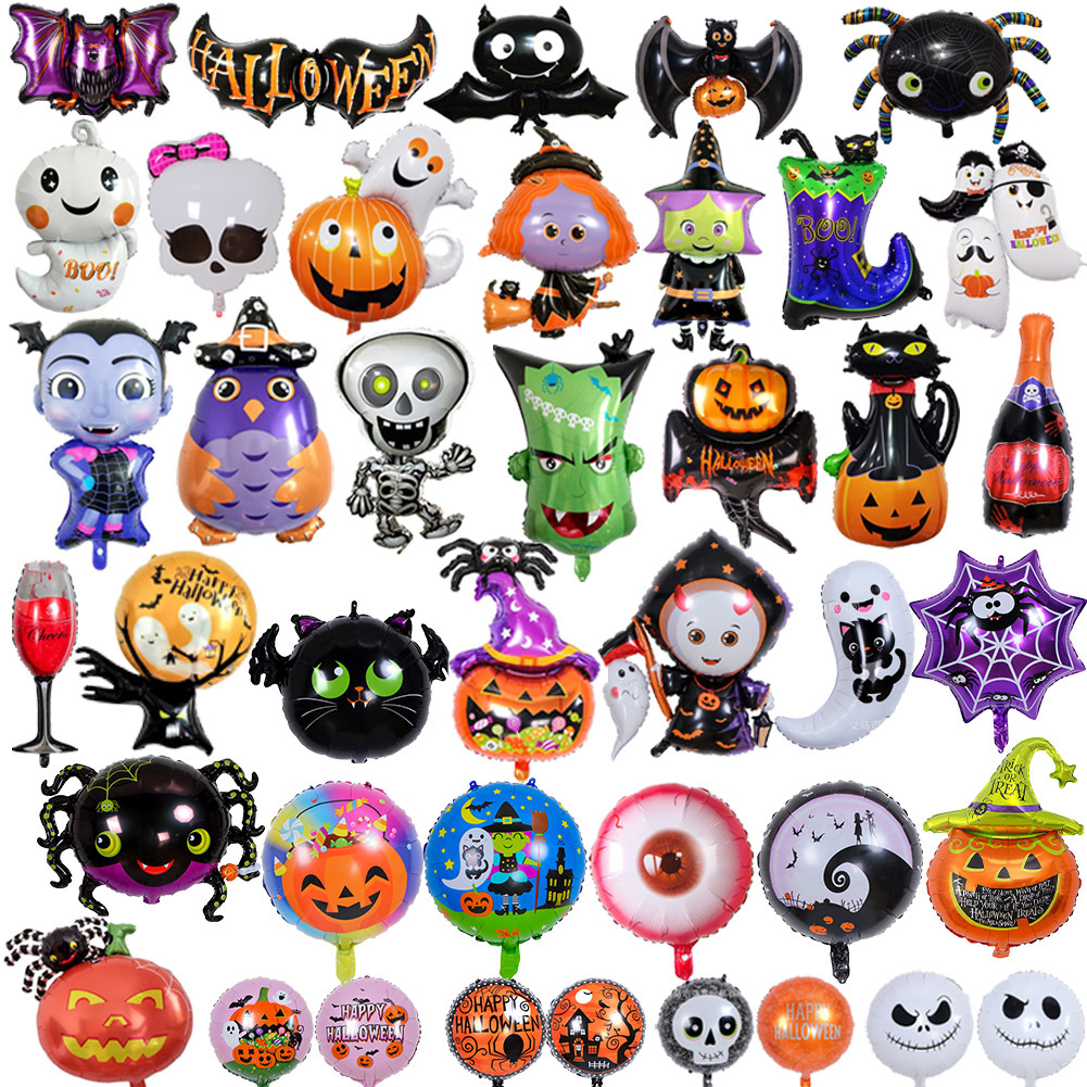 Wholesale Halloween aluminum foil balloon decoration and arrangement, ghost Festival ghost skull pumpkin bat aluminum foil balloon wholesale