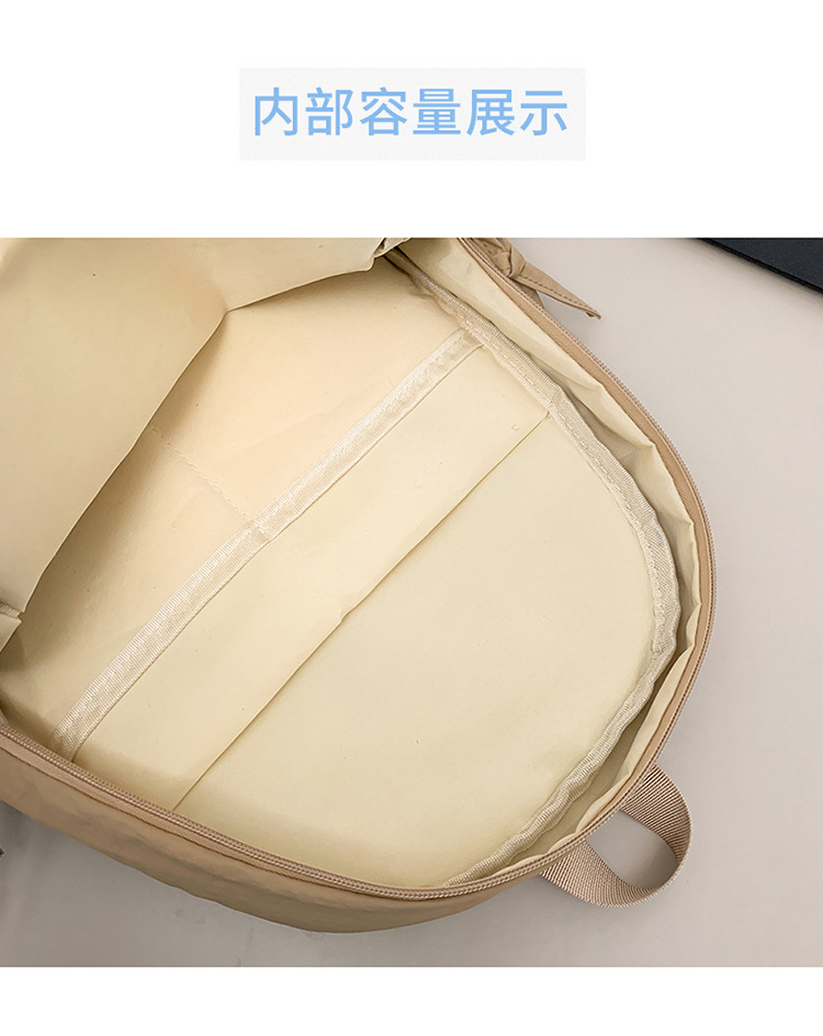 Female lightweight backpack for junior and senior high school students, Japanese-style casual schoolbag. Female college students, simple solid-color backpack. Female school style pic 30