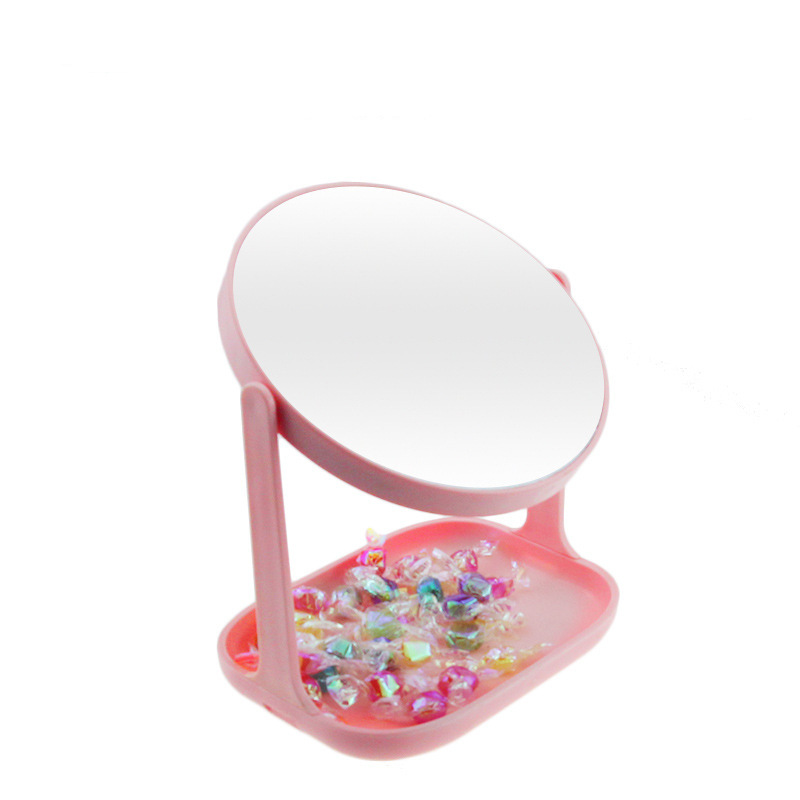 Desktop Double-Sided 3X Small Mirror Portable Vanity Mirror Rotating Storage Beauty Mirror Home Makeup Mirror Small Mirror Specification drawing