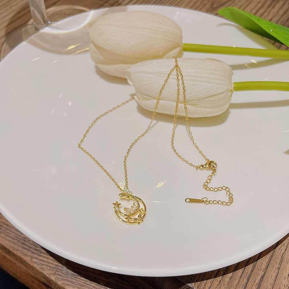 Delicate Star Moon Light Luxury Necklace Women All Fashion Pendant Choker 2024 New Niche Design Sense Collarbone Chain Application Scenario
