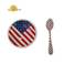 厂家直销高品质星条搪瓷碟子美国国旗图案杯碟支持设计logo图案图