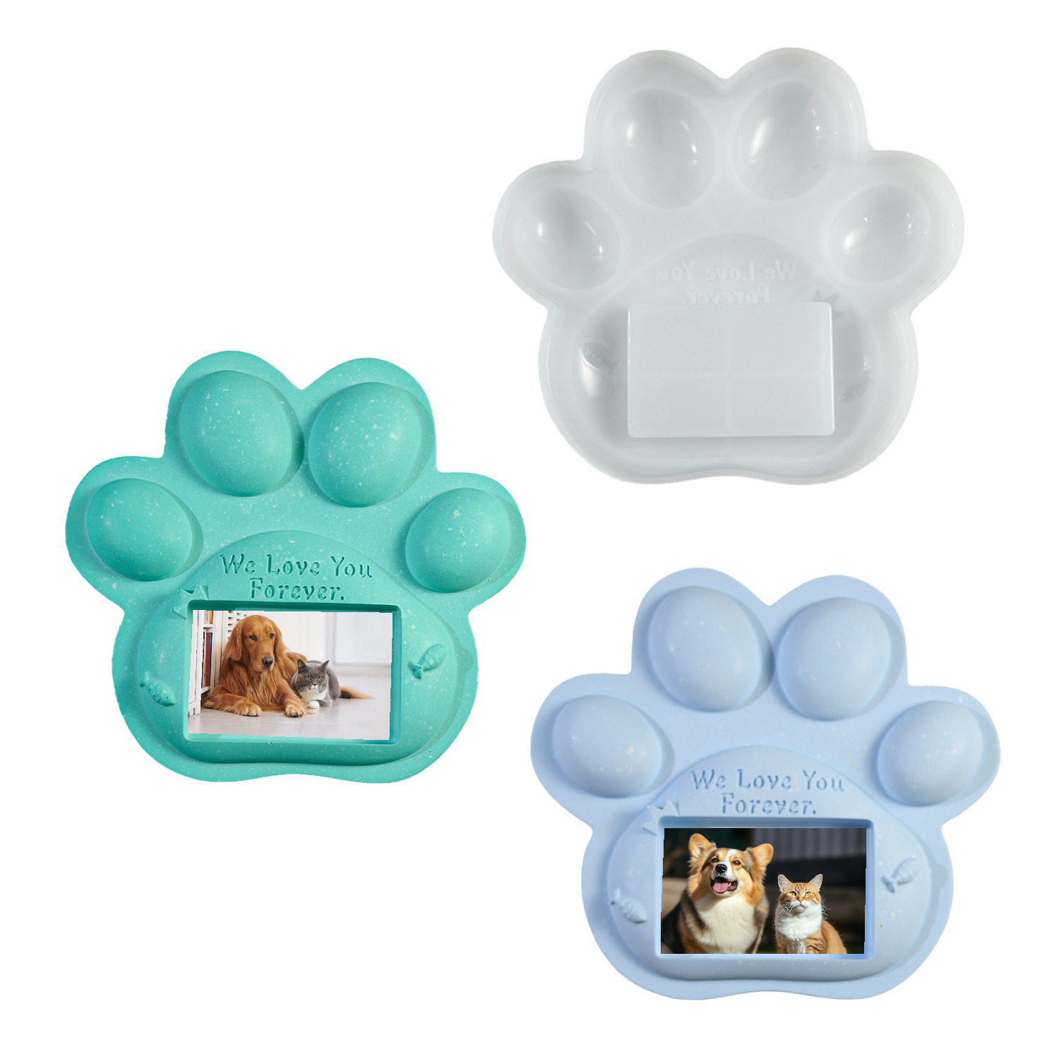 Silicone mold for pet cats, dogs, tombstones, commemorative plates, creative small animal photo frames Item Picture