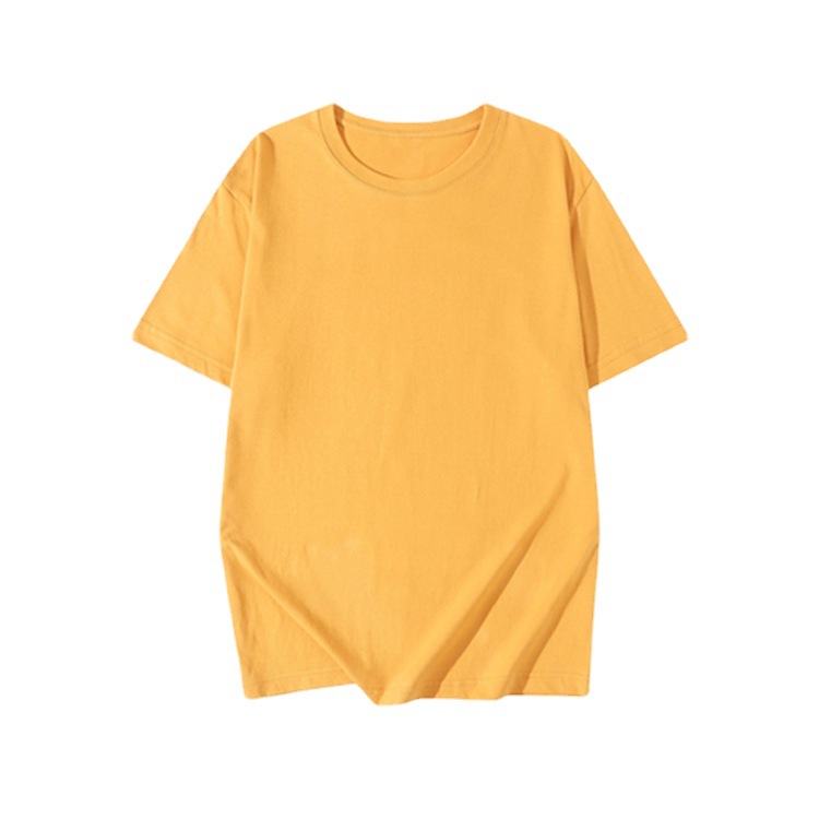 230g heavy-duty pure cotton short-sleeved T-shirt for women's summer. Light yellow for whitening, loose and casual, versatile round-neck top as a base layer Item Picture