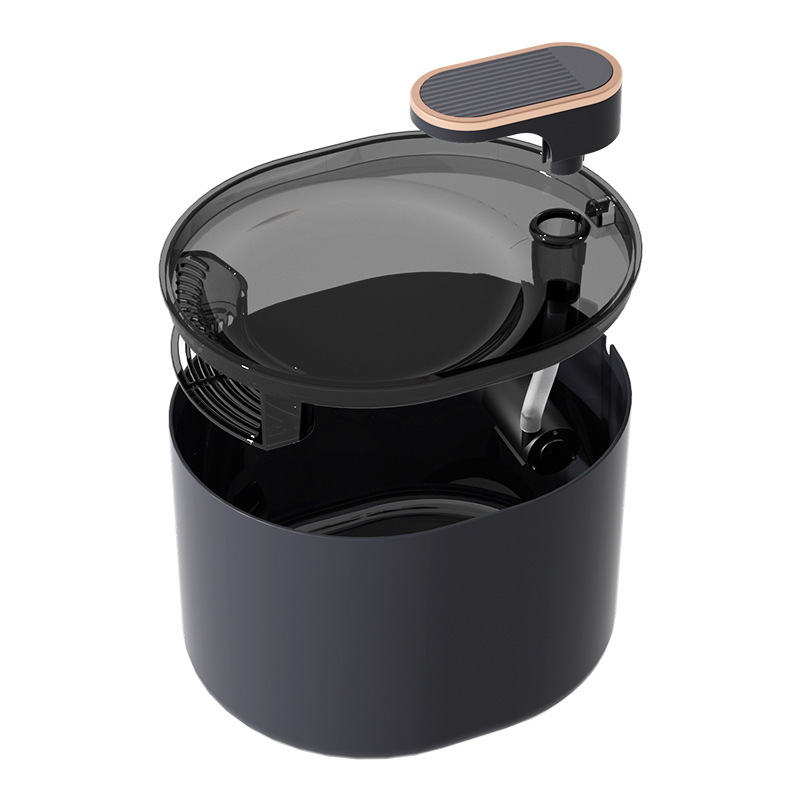 The new pet water dispenser automatically circulates and filters the flowing water for cats and dogs. It is an intelligent pet water feeder Item Picture