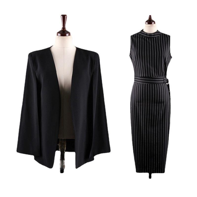 2022 Young and mature dress, goddess-like style, suit cape, elegant socialite, slimming, sleeveless shawl, fashionable two-piece set Item Picture