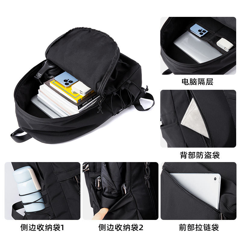 Wholesale Spot Backpack Men's Travel Bag Computer Bag Backpack Junior High School Students Schoolbag Male Bag Tide Printing Logo details Picture