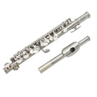 SLADE银色C调16孔短笛白铜管体加E键初学考级西洋乐器笛子批发