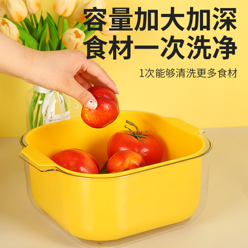 沥水篮/厨房沥水篮/不锈钢盆/折叠菜板/可折叠洗菜篮细节图