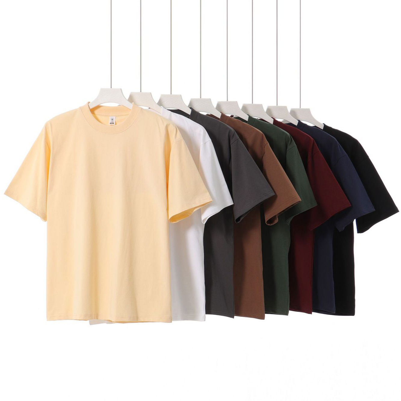 American earth tone 240-gram heavy-duty 7A antibacterial short-sleeved T-shirt for men's fashion brand solid color Solona technology cool top