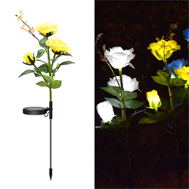 Outdoor solar sunflower 10LED ground-insertion simulation flower lamp, landscape lamp, courtyard villa garden, lawn lamp Specification image
