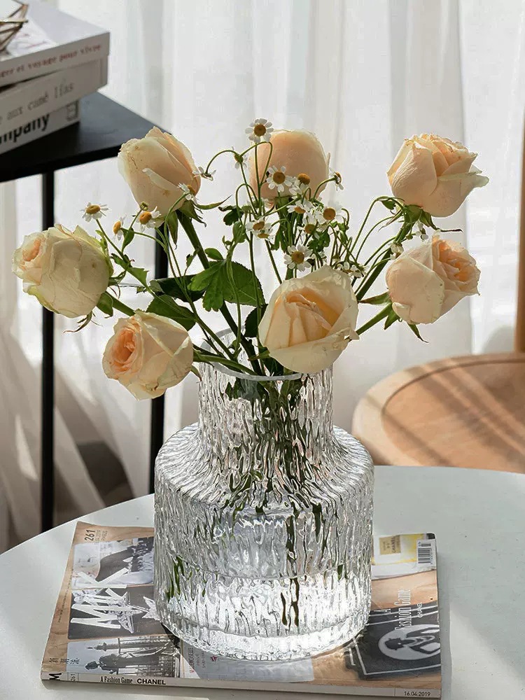 Net Red Ins Flower Arranger Decoration Retro Vase Glass Wholesale Flowers Rich Bamboo Hydroponic Nordic Glass Vase details Picture
