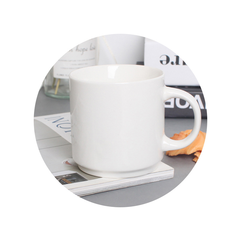 Manufacturers Directly Provide European Simple Ceramic Cup Coffee Cup Milk Breakfast Cup White Mug Ceramic Customization Item Picture
