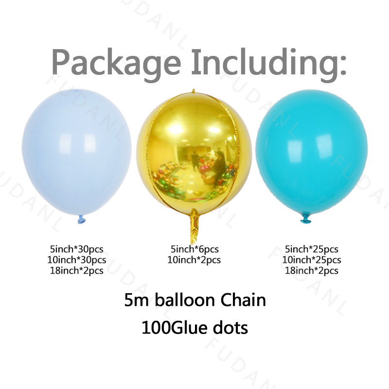Cross-Border New Blue Macaron Latex Balloon Birthday Decoration Balloon Chain Set Holiday Supplies Specification drawing