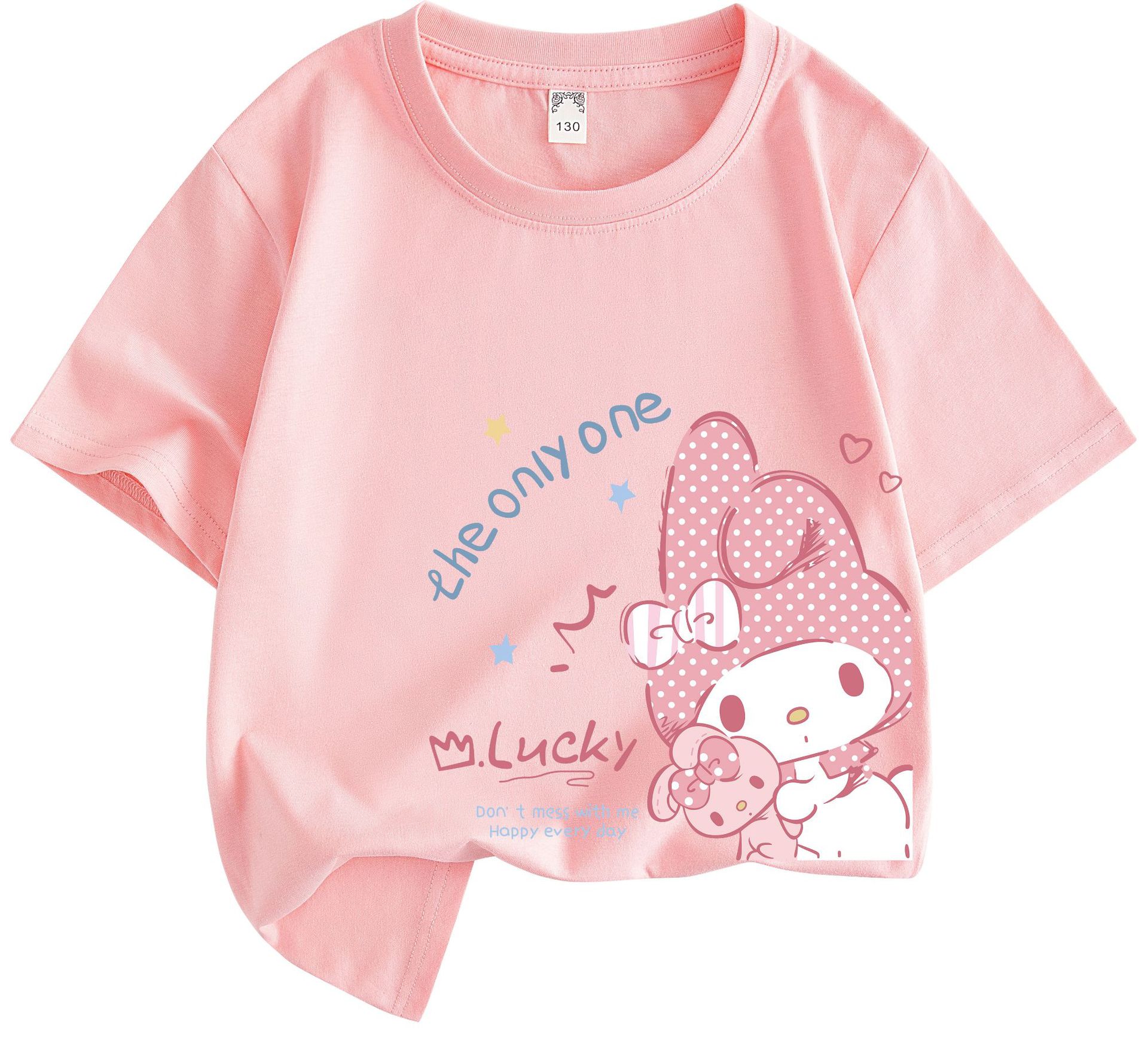 美乐蒂短袖T恤女童纯棉衣服2023年夏季新款可爱女孩卡通上衣详情图5