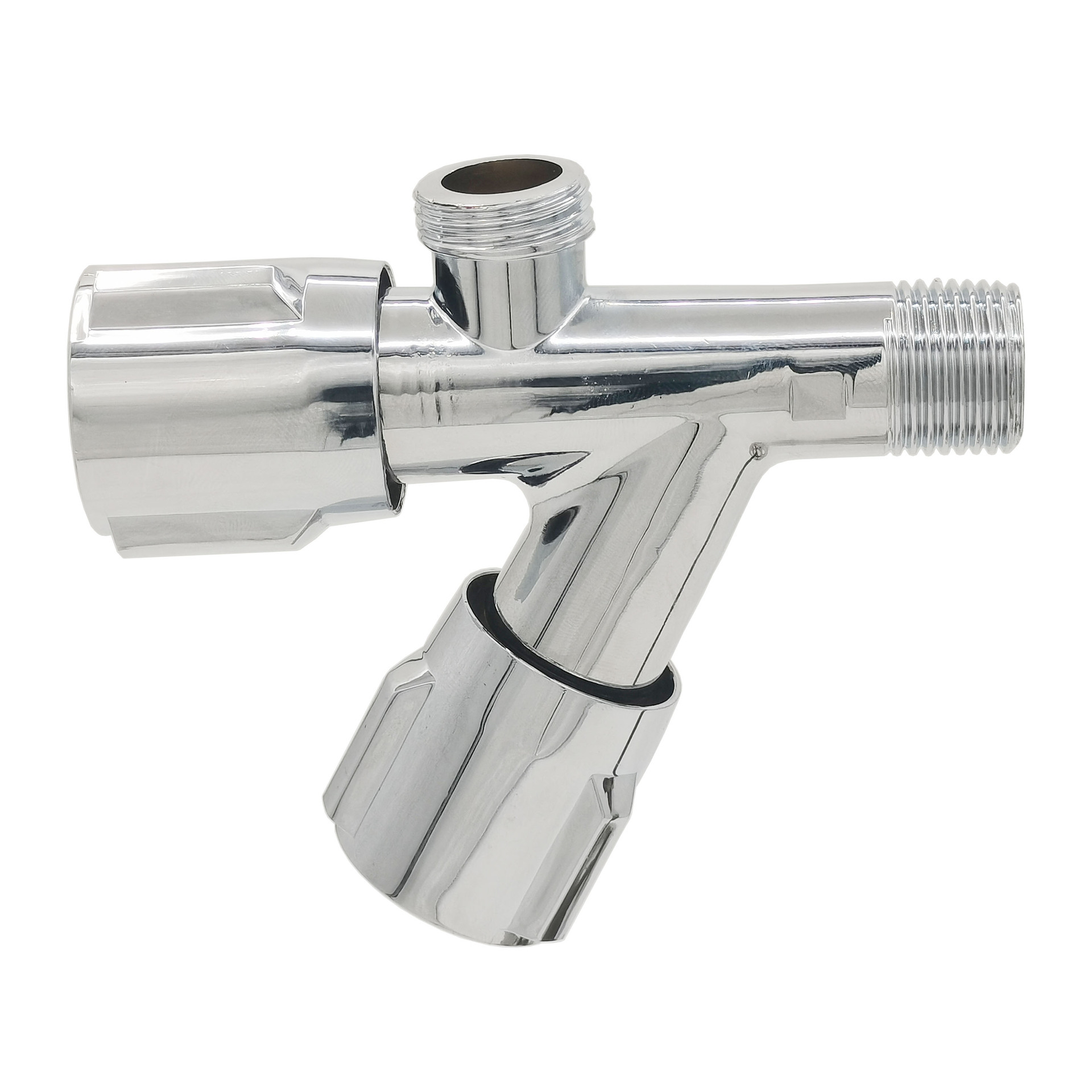 合金电镀马桶伴侣双控双出水三角阀一分二角阀马桶喷枪开关