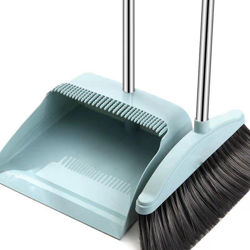 New Sweeping Broom Set Wholesale Household Soft Hair Broom Plastic Stainless Steel Whisk Broom Long Toothed Dustpan Combination Item Picture