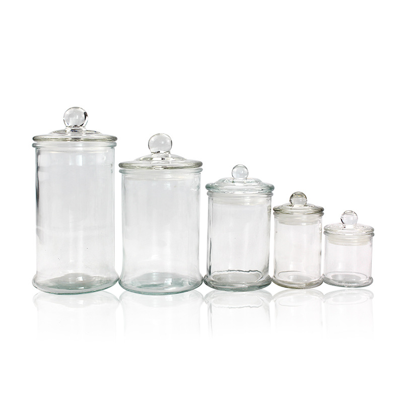 Transparent glass jar sealed jar storage jar Tea jar sealed jar dispenser jar Kitchen sealed bottle storage