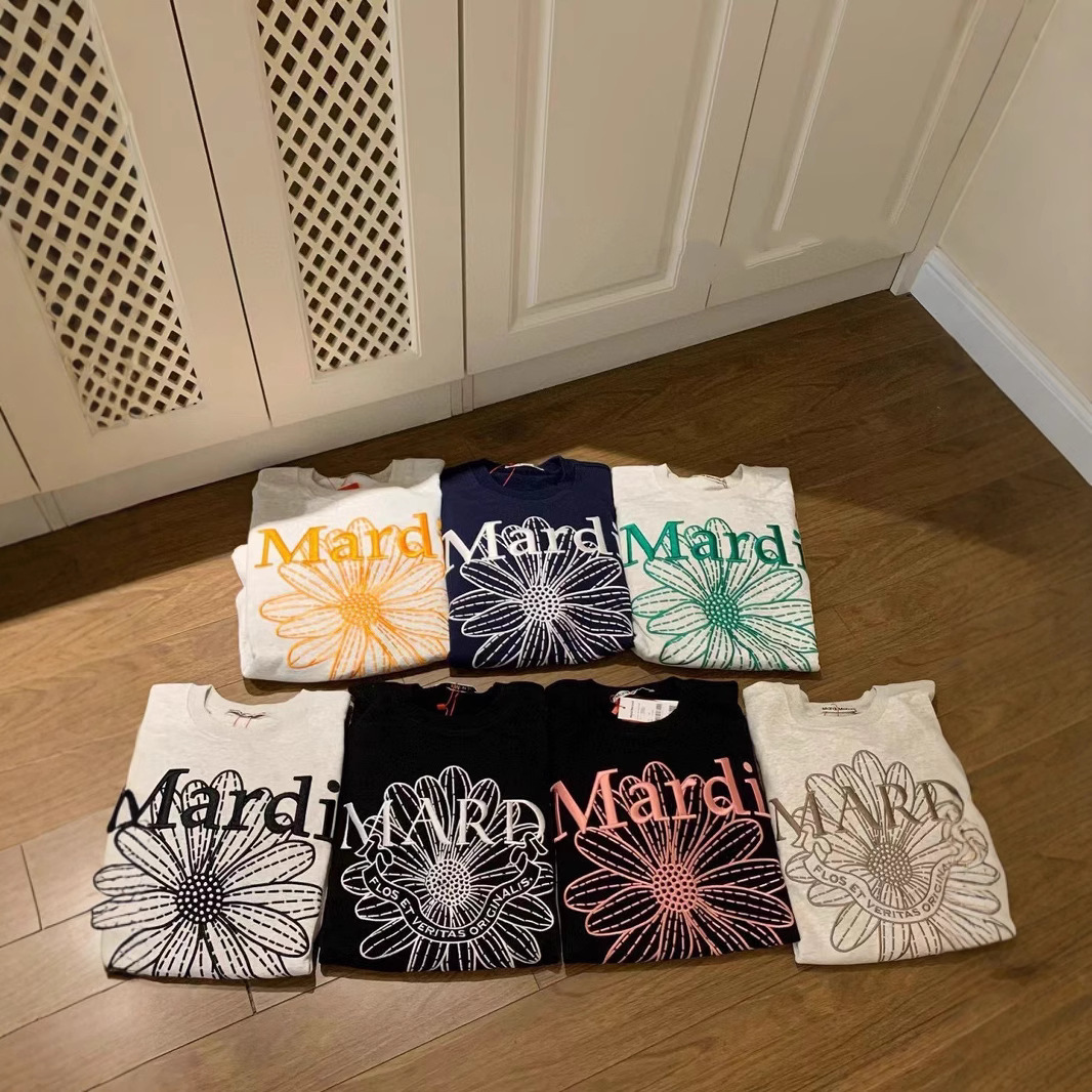 韩国Mardi 雏菊刺绣印花金高银同款卫衣女24春秋宽松圆领长袖卫衣