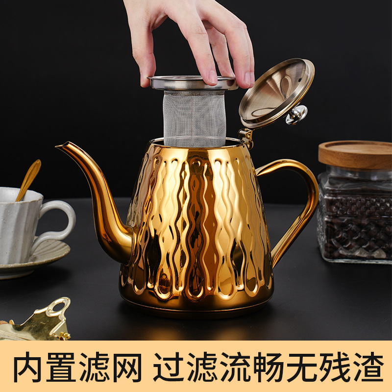 New Kettle Stainless Steel Teapot With Filter Home Hotel Outdoor Camping Induction Cooker Gas Stove Available Application Scenario