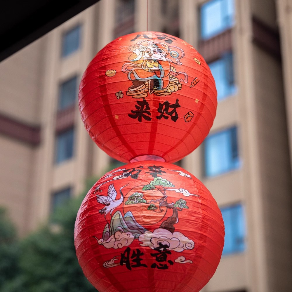 新年春节装饰纸灯笼中国风猜灯谜商场超市活动场景布置户外古风详情3