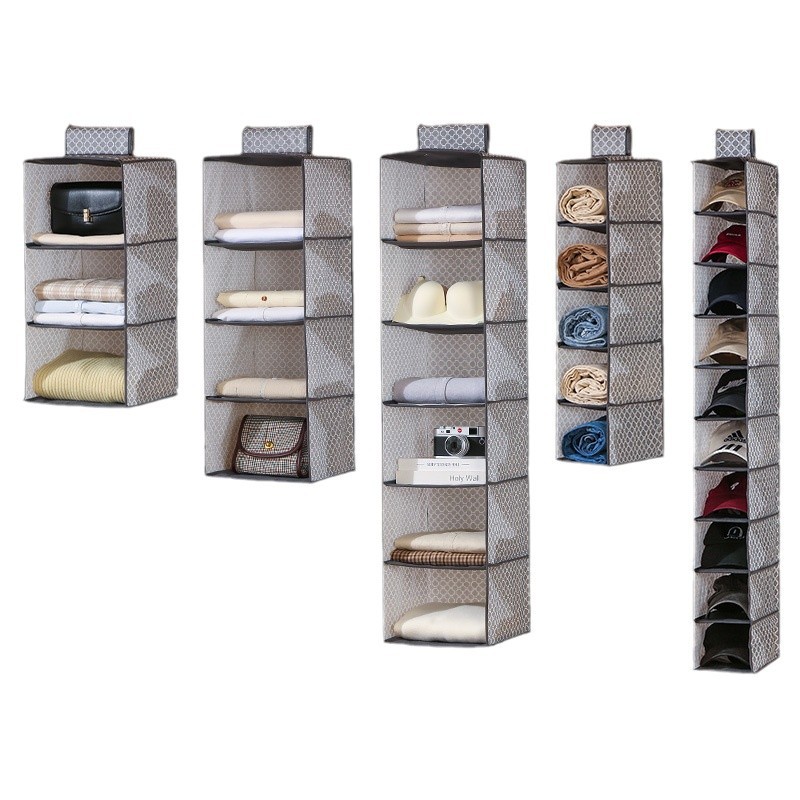 Cross-border multi-layer wardrobe storage hanging bags, foldable and hanging bra and underwear storage bags, clothing organization hanging bags Item Picture