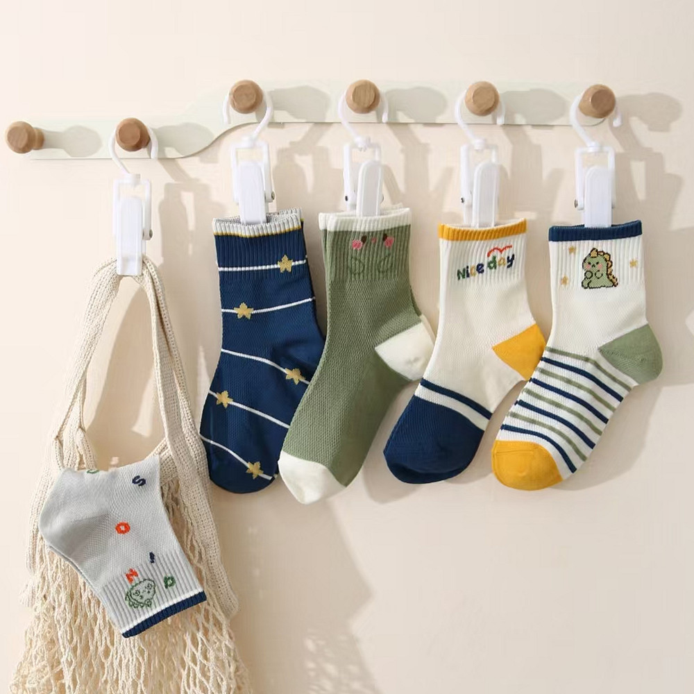 薄棉网眼宝宝袜子男童女童儿童中筒袜男女中筒卡通春夏新款棉袜