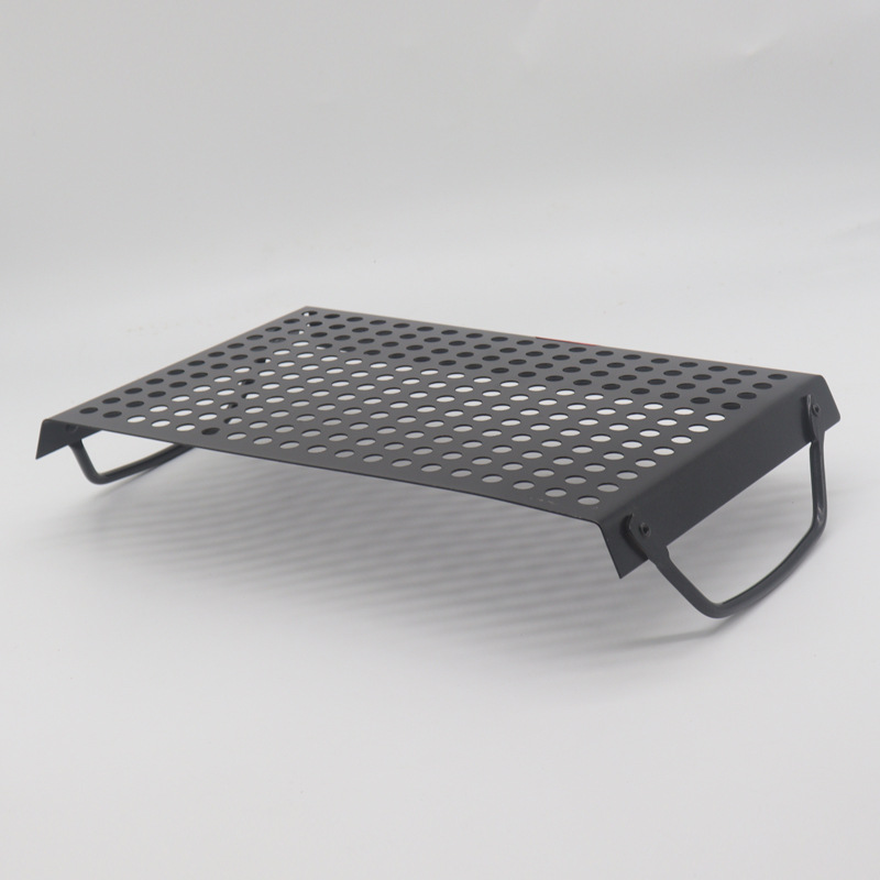 Korean non-stick barbecue trays are selling well across borders. They are rectangular barbecue trays with handles and outdoor black hollowed-out barbecue trays Specification image