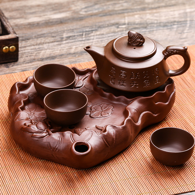 منضدة صغيرة من القش الكونغ فو، وهي وعاء من القماش الرملي البنفسجي Specification image