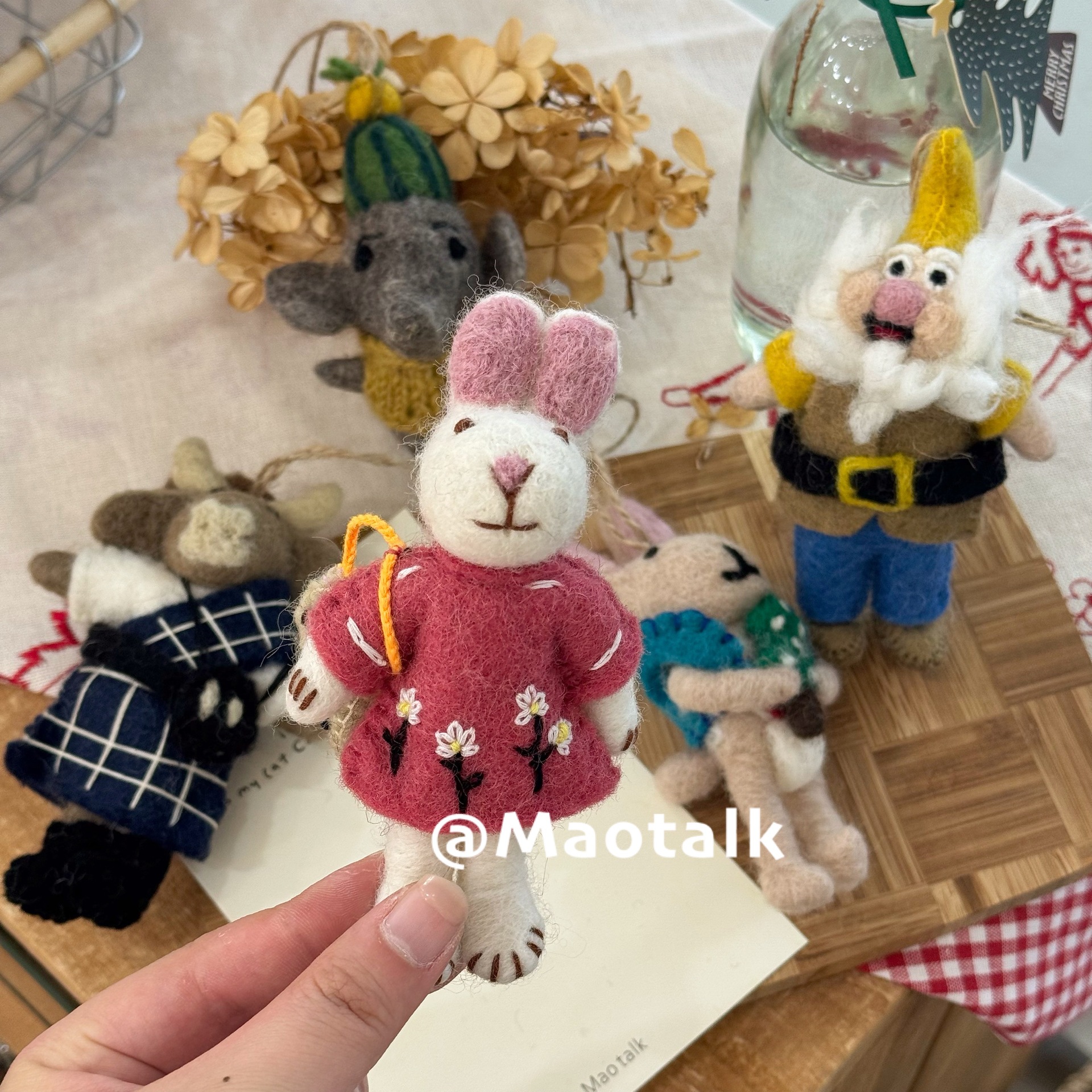 韩系手工羊毛毡挂件兔子大象动物系列ins风东大门同款包包挂件女