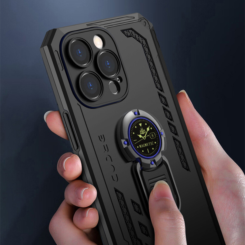 Cross-border exclusive IPHONE INFINIX ZTE magnetic stand phone case, Speedmaster Ring two-in-one phone case Specification image