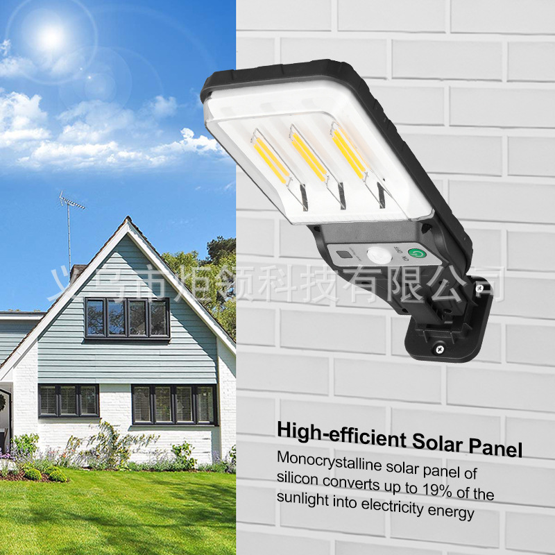 Cross-Border Outdoor Solar Street Light New Body Sensing Garden Light With Remote Control Led Wall Light Waterproof Garden Light Specification drawing