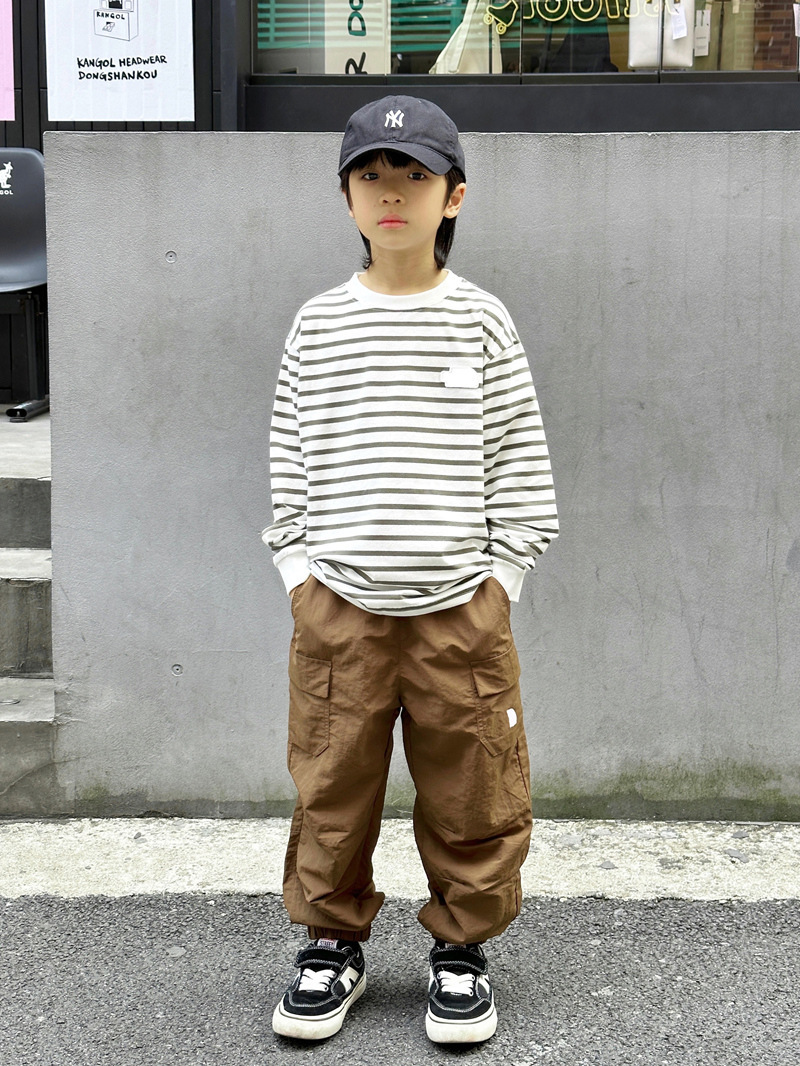 爆款返场 boy  T-shirt中大童休闲上衣 条纹间条儿童长袖t恤AW239