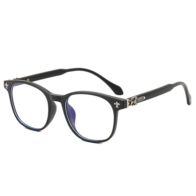 新款TR90眼镜金属平光镜 个性克罗芯镜腿复古眼镜框 防蓝光眼镜详情图1