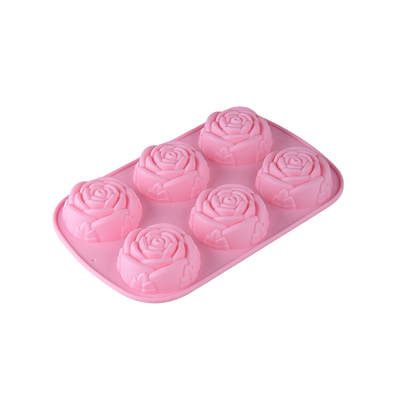 Creative rose high-temperature resistant silicone cake mold, Valentine's Day DIY handmade soap mold, candle rice cake resin mold Item Picture