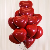 双层加厚浪漫婚庆心形石榴红气球马卡龙气球婚房装饰节日爱心气球