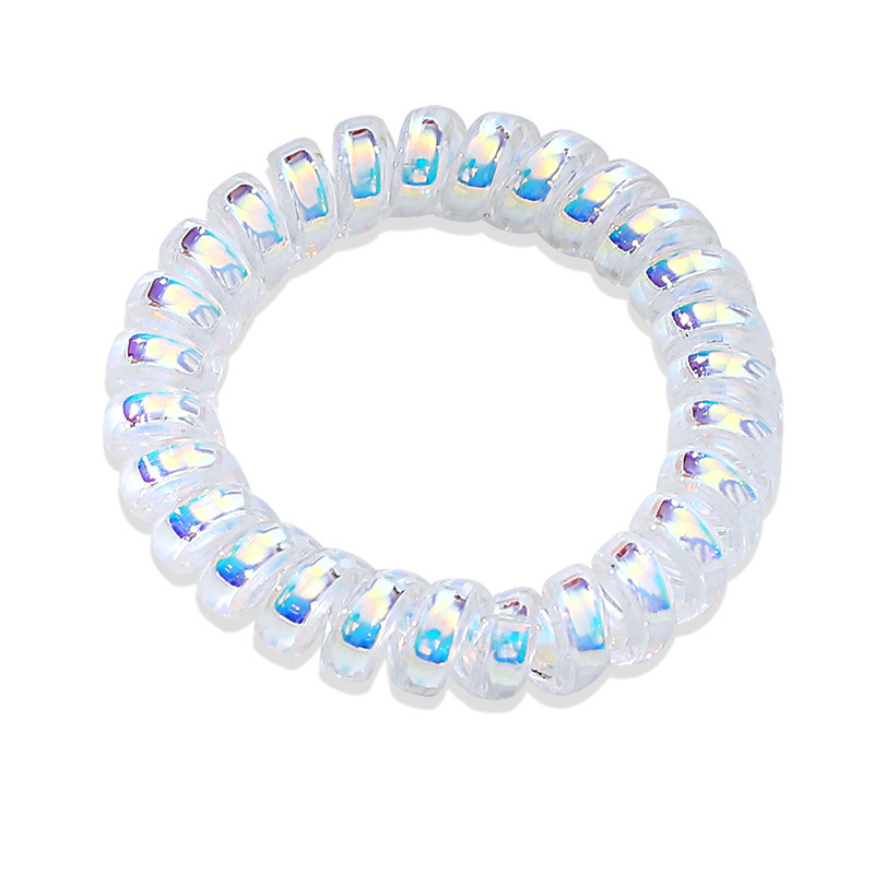 Colorful telephone line hair tie for girls, simple and versatile hair band, Korean Internet celebrity hair tie, high elasticity, seamless headwear Item Picture