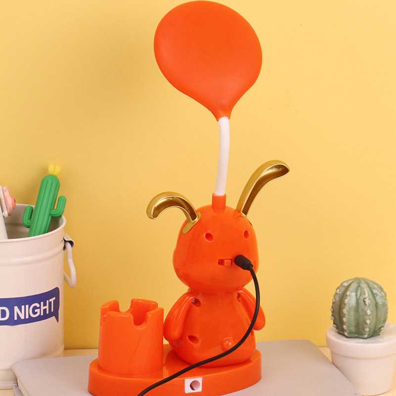 Small Cartoon Table Lamp With Pencil Holder And Pencil Sharpener Flexible Rechargeable Children's Room Eye Protection Reading And Learning Light Specification drawing