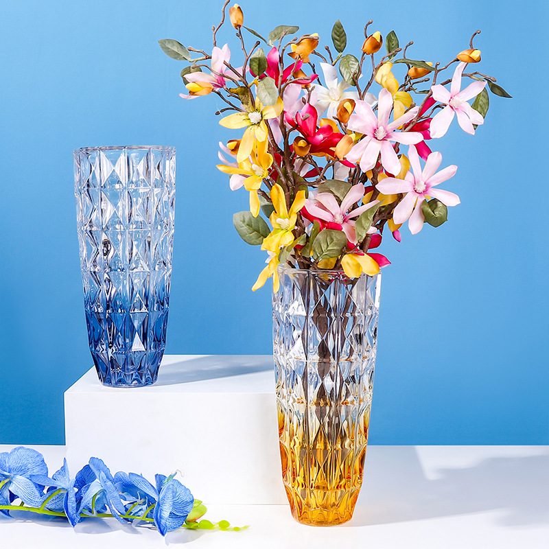 欧式简约花瓶创意玻璃花器客厅餐桌家居鲜花插花瓶工艺品钻石花瓶详情图2
