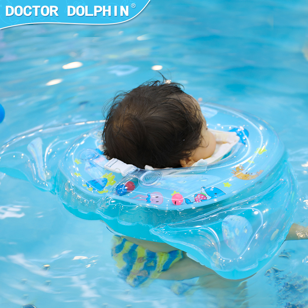 Doctor Dolphin Angel Neck For Baby Swimming Inflatable Neck For Children Anti-Flip Neck With Thickened Bell details Picture